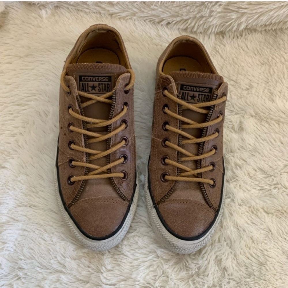 Converse Brown Leather Low Tops